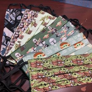 Mandalorian Baby Yoda Face Masks 7 Bundle
